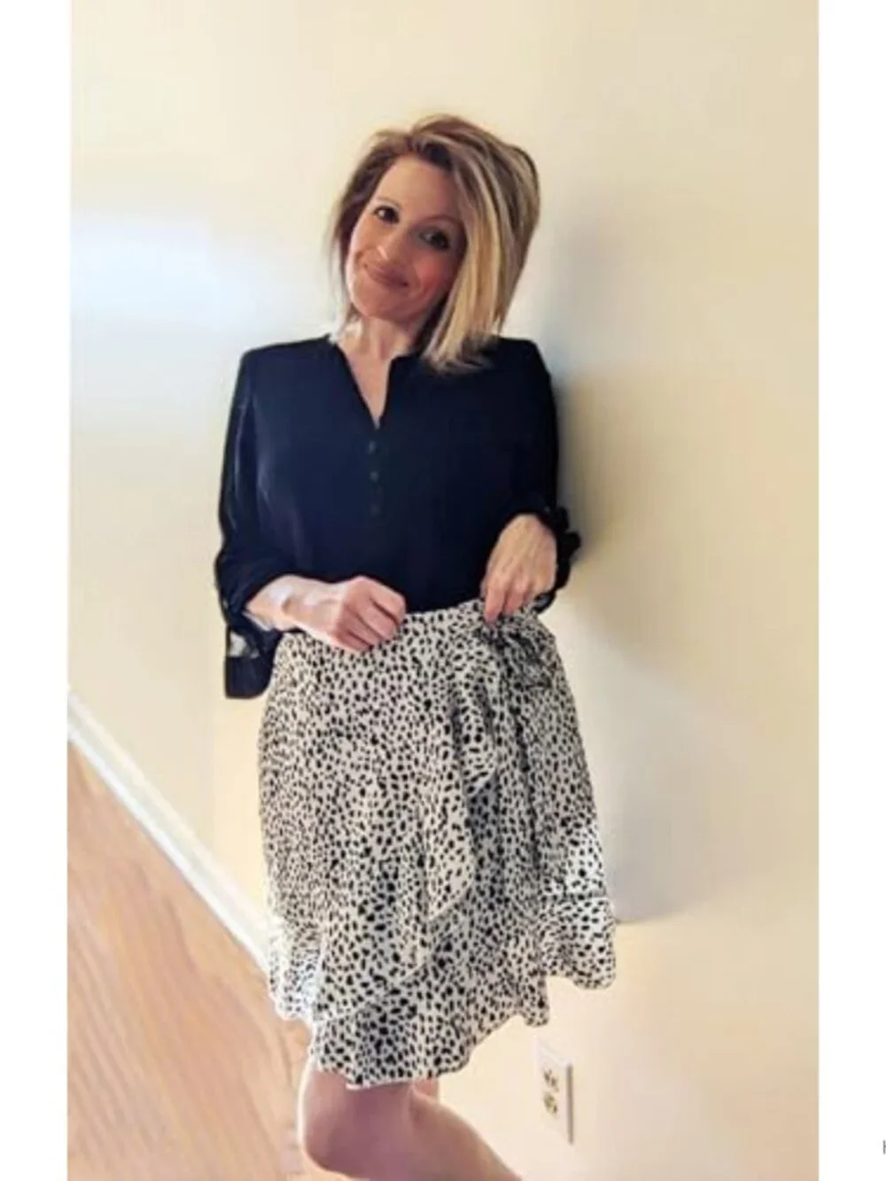 Women's Floral Wrap Mini Skirt High Waist Ruffle Hem Polyester Summer
